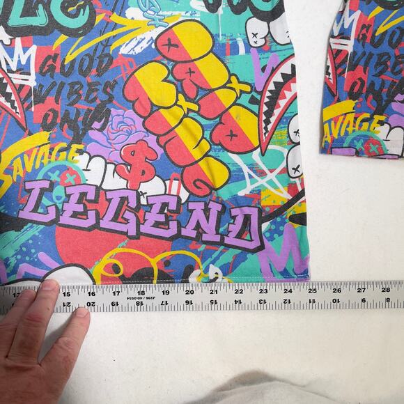 Fresh Laundry T-Shirt Woman's 2XL Graffiti Art Mutli-Color Crew Neck Urban Art - Picture 6 of 10